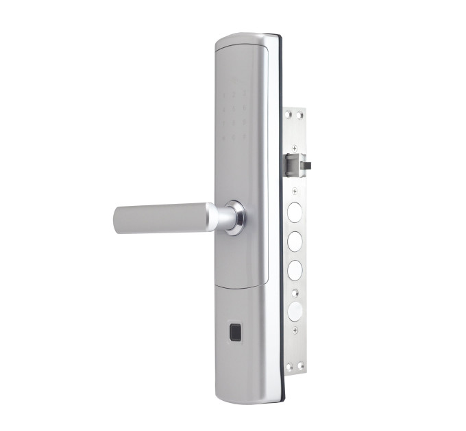 Замок биометрический автономный Trinix TRL-5111BTF Silver Left с Bluetooth, считывателем отпечатков пальцев и карт Mifare