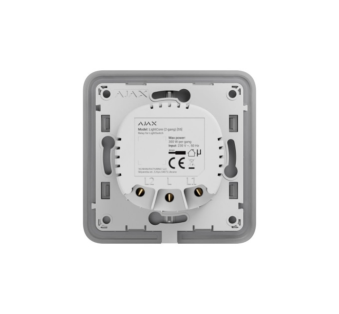 Умный двухклавишный выключатель Ajax LightSwitch 2-gang черный