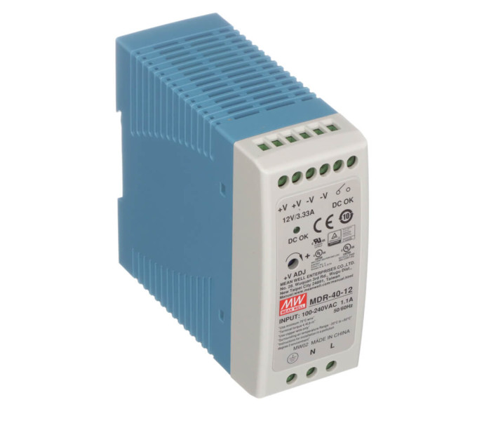Блок питания MDR-40-12 Mean Well на DIN-рейке