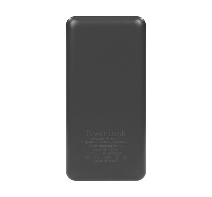 Повербанк 50000mAh Power Bank Kraft KPB-1650L Black 2 світлодіоди