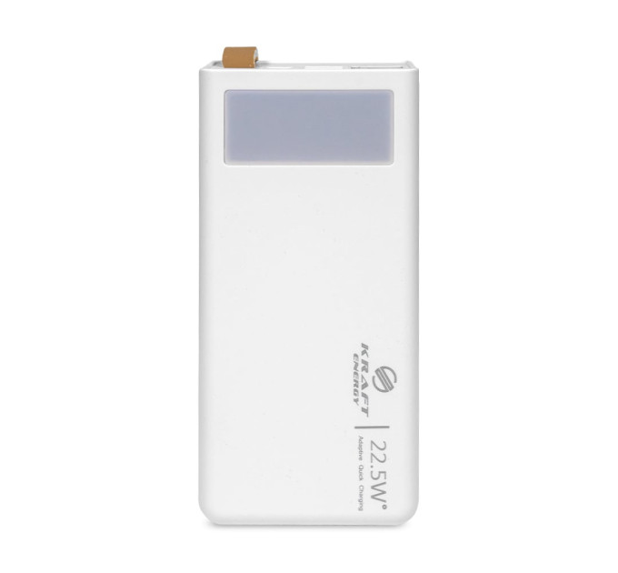 Повербанк 30000mAh Power Bank Kraft KPB-2330FCL White 22.5W QC3.0 LED-фонарь Повербанк 30000mAh Power Bank Kraft KPB-2330FCL White 22.5W QC3.0 LED-фонарь