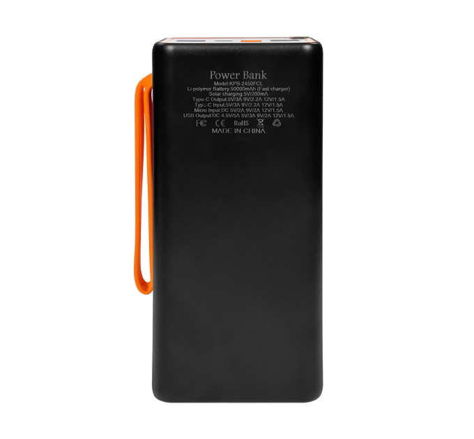 Повербанк 50000mAh Power Bank Kraft KPB-2450FCL Black 22.5W QC3.0 LED-фонарь