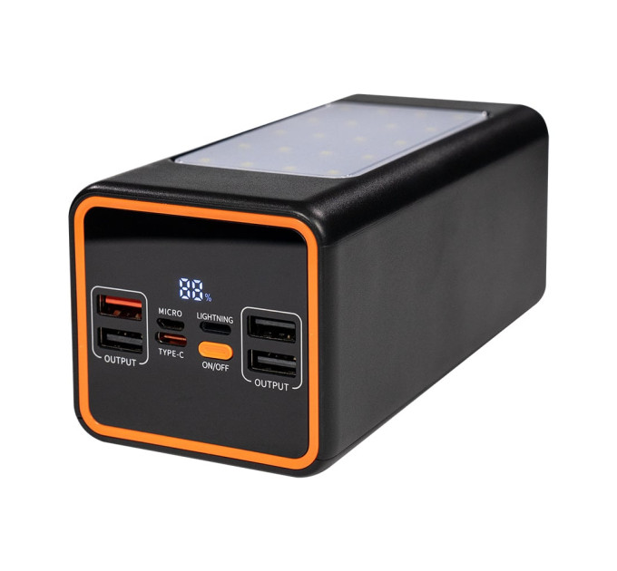 Повербанк 50000mAh Power Bank Kraft KPB-2450FCL Black 22.5W QC3.0 LED-фонарь