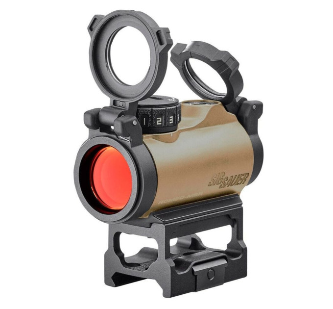Коліматорний приціл Sig Sauer Romeo-MSR 2MOA red dot зі збільшувачем Juliet3-Micro 1-3X FDE