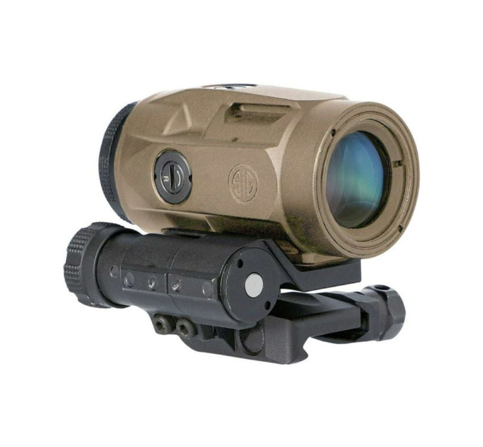 Коліматорний приціл Sig Sauer Romeo-MSR 2MOA red dot зі збільшувачем Juliet3-Micro 1-3X FDE