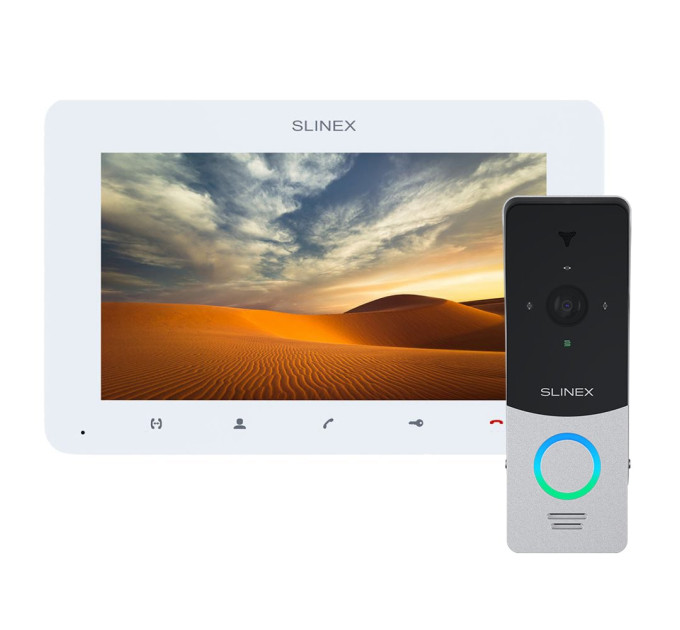 Комплект відеодомофона Slinex SM-07MHD White + ML-20HD Silver-Black