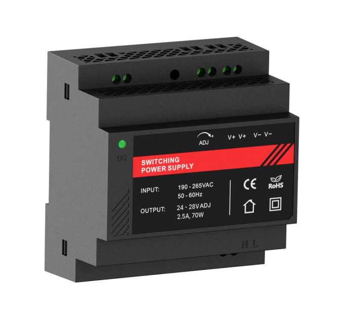 Джерело безперебійного живлення Kraft PSU-24025DIN(P) 24V з кріпленням на DIN-рейку Джерело безперебійного живлення Kraft PSU-24025DIN(P) 24V з кріпленням на DIN-рейку