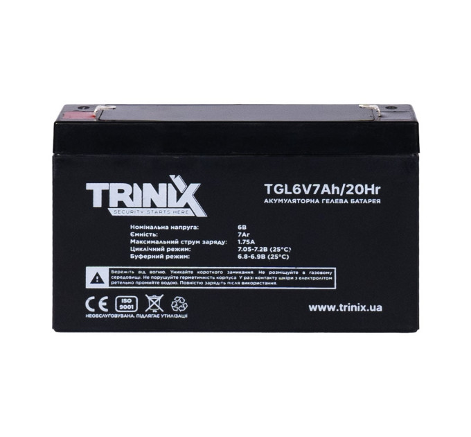 Акумуляторна батарея гелева 6В 7Аг Trinix TGL6V7Ah/20Hr GEL
