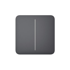 Розумний двоклавішний прохідний вимикач Ajax LightSwitch (2-gang/2-way) Jeweller (graphite/графіт)