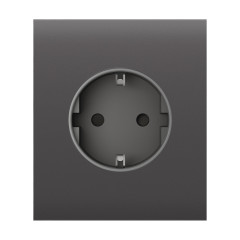 Фронтальна панель Ajax CenterCover (basic) [type F] grey/сіра для розетки Outlet (type F)