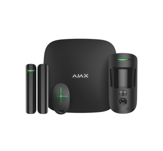 Комплект бездротової охоронної сигналізації Ajax StarterKit Cam HDR Black з 2G, Ethernet, фотоверифікацією тривог