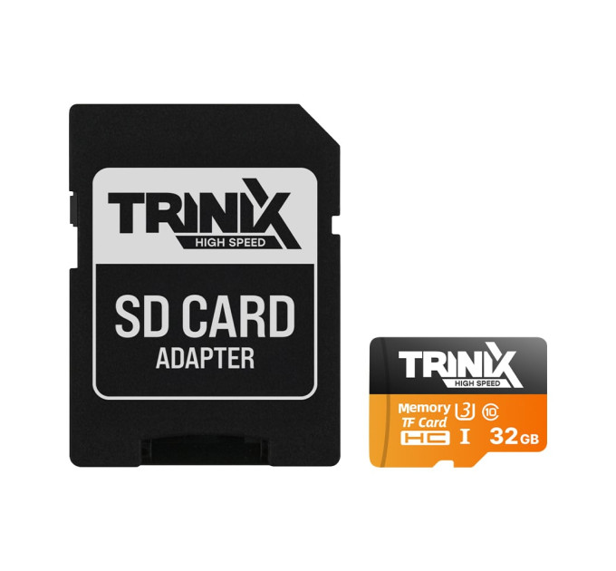 Карта памяти Trinix 32GB miсroSDHC с SD-адаптером U3 V30 A1 Карта памяти Trinix 32GB miсroSDHC с SD-адаптером U3 V30 A1