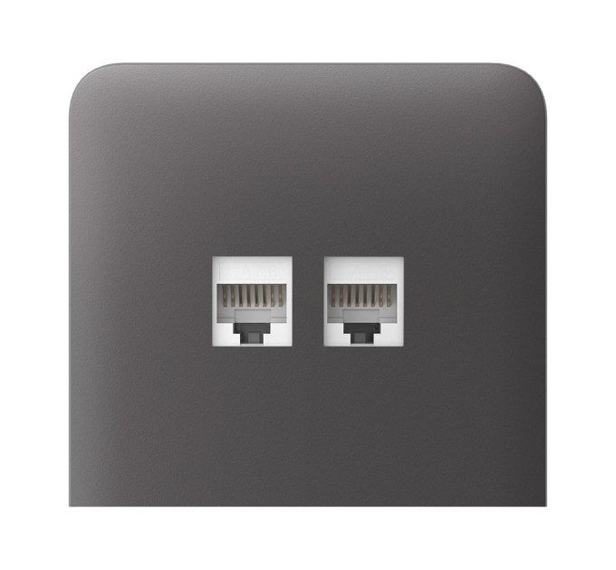 Фронтальная панель Ajax SideCover (LAN) vertical grey/серая для интернет-розетки Outlet (LAN)