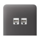 Фронтальная панель Ajax SideCover (LAN) vertical grey/серая для интернет-розетки Outlet (LAN)