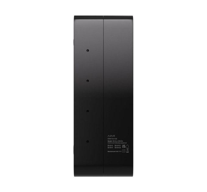 Бездротовий ППКП Ajax EN54 Fire Hub Jeweller Black з Wi-Fi, 2G/4G, Ethernet, підтримкою до 200 пристроїв та 40 пожежних зон