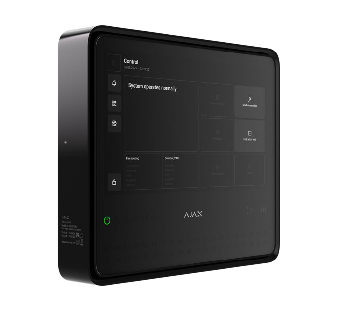 Бездротовий ППКП Ajax EN54 Fire Hub Jeweller Black з Wi-Fi, 2G/4G, Ethernet, підтримкою до 200 пристроїв та 40 пожежних зон