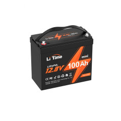 Аккумуляторная батарея литий-железо-фосфатная 12.8В 100А*ч LiFePO4 LiTime Mini L12V100-100-MINI-16-A60 Аккумуляторная батарея литий-железо-фосфатная 12.8В 100А*ч LiFePO4 LiTime Mini L12V100-100-MINI-16-A60