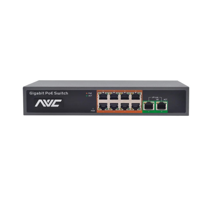 PoE-коммутатор 10-портовый гигабитный NVC-1008G