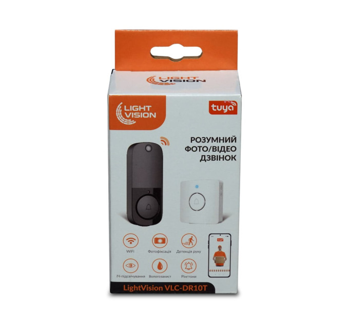 Дверний WiFi дзвінок Light Vision VLC-DR10T(Tuya) White з ІЧ-датчиком руху
