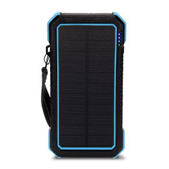 Повербанк с солнечной панелью 20000mAh Power Bank Kraft TPB-1820SLP Blue беспроводная зарядка 18W QC2.0 LED-фонарь