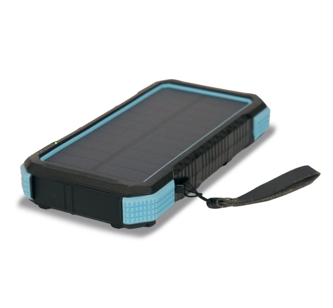 Повербанк с солнечной панелью 20000mAh Power Bank Kraft TPB-1820SLP Blue беспроводная зарядка 18W QC2.0 LED-фонарь
