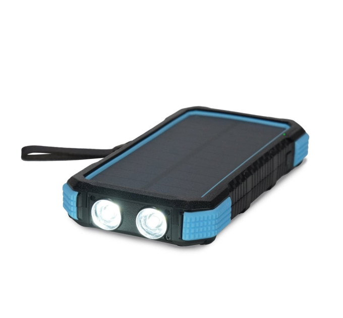 Повербанк с солнечной панелью 20000mAh Power Bank Kraft TPB-1820SLP Blue беспроводная зарядка 18W QC2.0 LED-фонарь