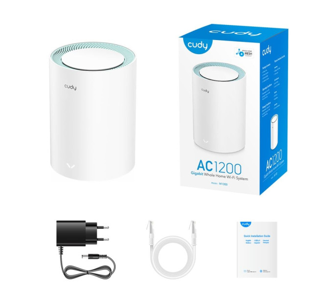 Маршрутизатор WiFi Mesh-система WiFi 5 Cudy M1300 (1-Pack) двухдиапазонный гигабитный AC1200
