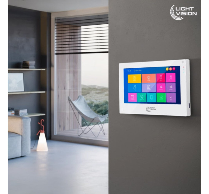 Відеодомофон 7" WiFi Tuya Light Vision SINGAPORE (AI) FHD White