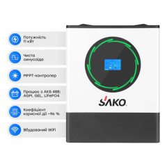 Гибридный инвертор 11kW Sako SUNPOLO-11K 11KW/48V+150A MPPT Гибридный инвертор 11kW Sako SUNPOLO-11K 11KW/48V+150A MPPT