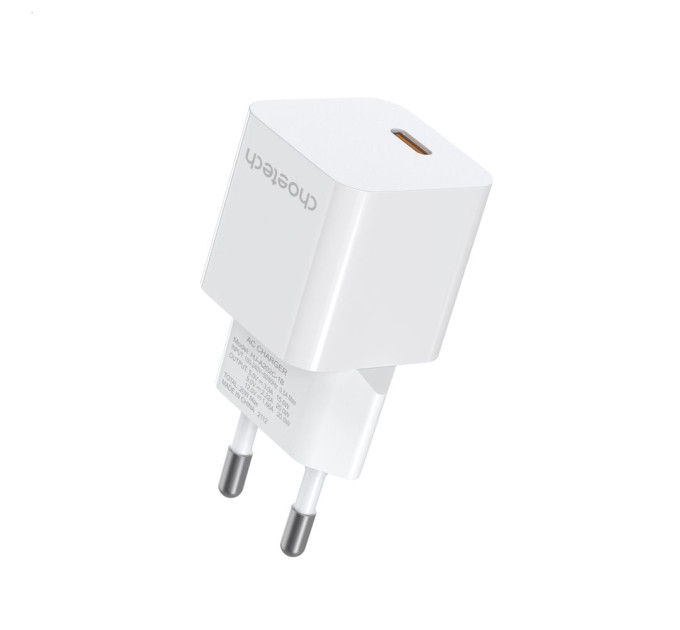 Мережевий зарядний пристрій Choetech PD5010 PD20W GAN USB-C White