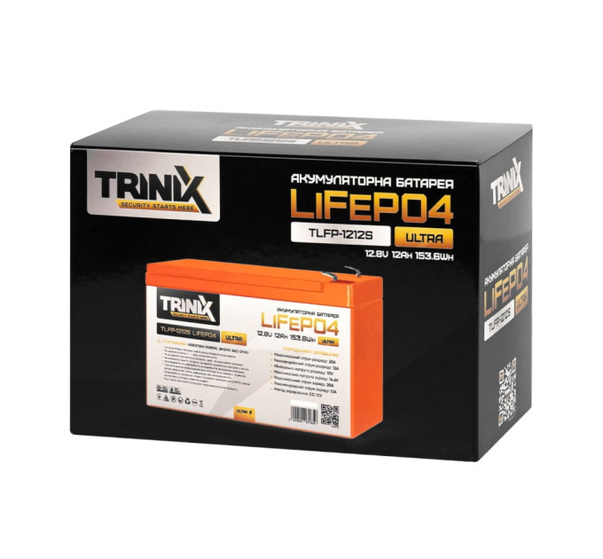 Аккумуляторная батарея литий-железо-фосфатная 12.8В 12А*ч Trinix TLFP-1212S Ultra LiFePO4 (Orange)