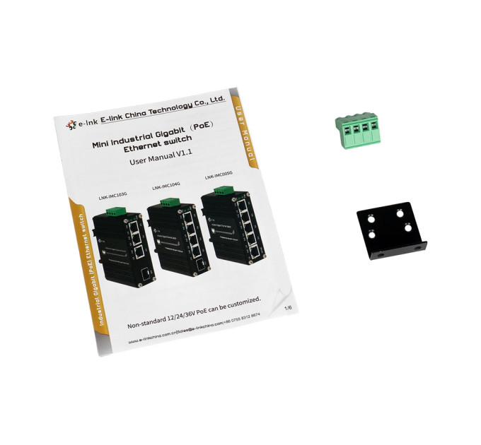 PoE-коммутатор 5-портовый E-LINK LNK-IMC005GP с 4 портами PoE