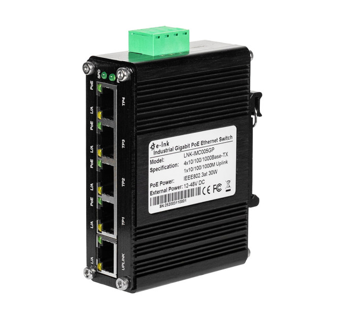 PoE-коммутатор 5-портовый E-LINK LNK-IMC005GP с 4 портами PoE PoE-коммутатор 5-портовый E-LINK LNK-IMC005GP с 4 портами PoE