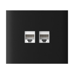 Фронтальна панель Ajax CenterCover (LAN) vertical black/чорна для інтернет-розетки Outlet (LAN)