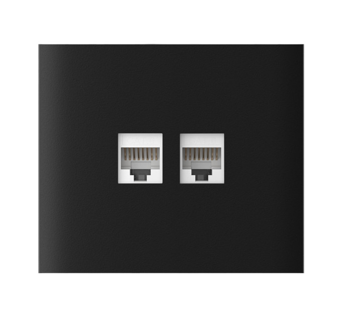 Фронтальная панель Ajax CenterCover (LAN) vertical black/черная для интернет-розетки Outlet (LAN)