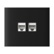 Фронтальная панель Ajax CenterCover (LAN) vertical black/черная для интернет-розетки Outlet (LAN)