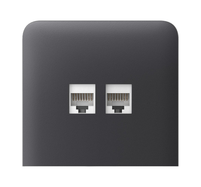 Фронтальная панель Ajax SideCover (LAN) vertical graphite/графит для интернет-розетки Outlet (LAN)