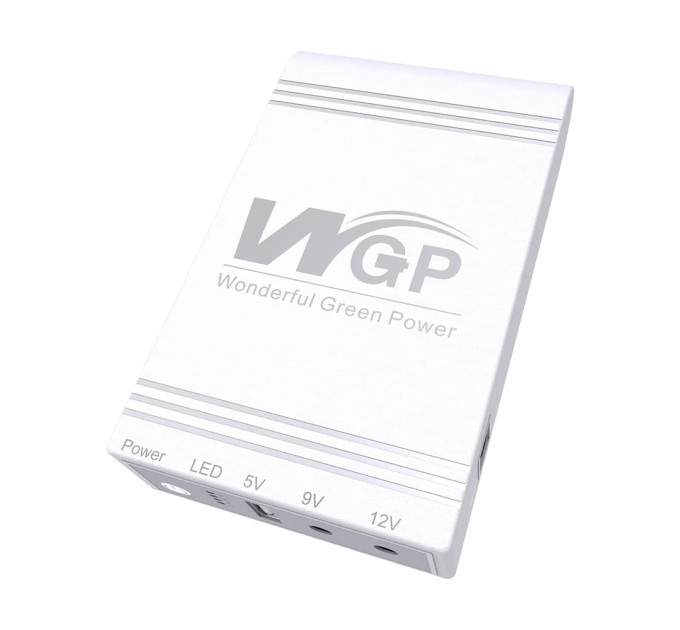 Джерело безперебійного живлення Mini UPS WGP UPS103C 16000mAh 5V/9V/12V, Li-ion 4*4Ah, для роутера і медіаконвертера