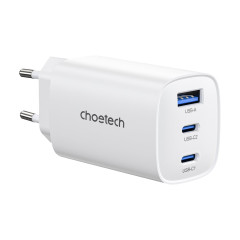 Мережевий зарядний пристрій Choetech PD9006 PD65W GAN USB-A+2xUSB-C White Мережевий зарядний пристрій Choetech PD9006 PD65W GAN USB-A+2xUSB-C White