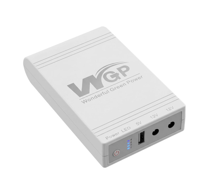 Источник бесперебойного питания с блоком питания Mini UPS WGP UPS103C Quick Charge 20000mAh 5V/12V/12V, Li-ion 4*5Ah, для роутера и оптического терминала