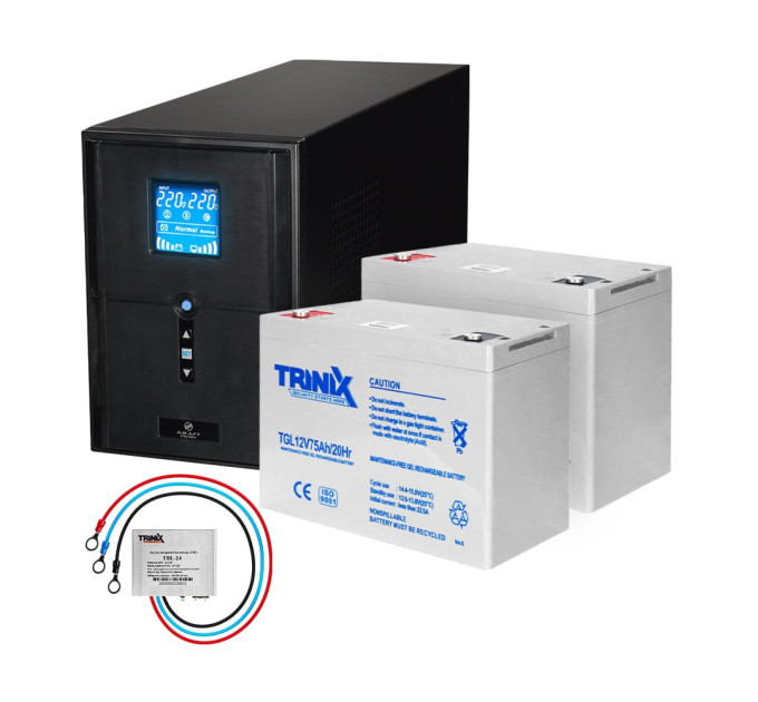 Комплект резервного питания: Kraft PSW2000VA/1600W(LCD)24V UPS + гелевая батарея 1905 Вт*ч Комплект резервного питания: Kraft PSW2000VA/1600W(LCD)24V UPS + гелевая батарея 1905 Вт*ч