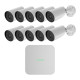 Комплект IP-відеонагляду на 10 камер Ajax IP-Video Kit 10x5Mp/2.8mm (BW): 10 циліндричних 5Mp відеокамер + 16-канальний 8Mp відеореєстратор