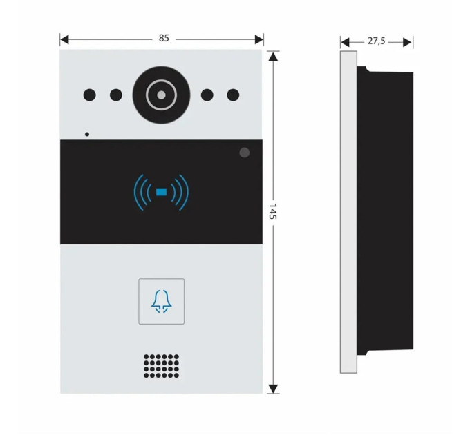 IP-відеопанель 2Mp Akuvox R20A SIP зі зчитувачем EM-Marine / Mifare / NFC