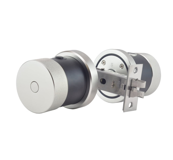 Замок біометричний автономний Trinix TRL-5106BTF Silver з Bluetooth, зчитувачем відбитків пальців і карт Mifare