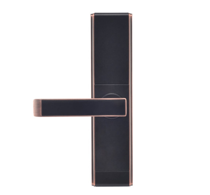 Замок биометрический автономный Trinix TRL-5109BTF Red Bronze Right с Bluetooth, считывателем отпечатков пальцев и карт Mifare