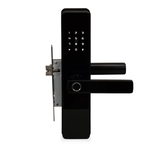 Замок биометрический автономный Trinix TRL-5303BTF Black с Bluetooth, считывателем отпечатков пальцев и карт Mifare Замок биометрический автономный Trinix TRL-5303BTF Black с Bluetooth, считывателем отпечатков пальцев и карт Mifare
