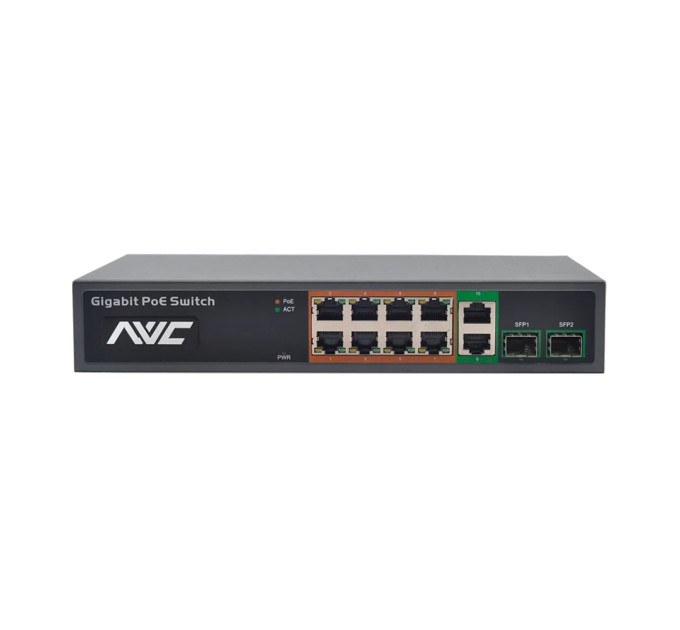 PoE-коммутатор 10-портовый NVC-1008GSR