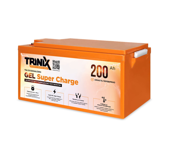 Аккумуляторная батарея гелевая 12В 200Аг Trinix TGL12V200Ah/20Hr GEL Super Charge Аккумуляторная батарея гелевая 12В 200Аг Trinix TGL12V200Ah/20Hr GEL Super Charge