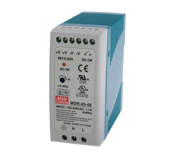 Блок питания MDR-40-48 Mean Wel на DIN-рейке Блок питания MDR-40-48 Mean Wel на DIN-рейке