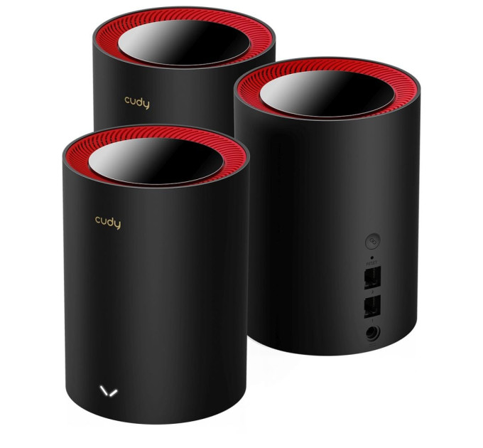 Маршрутизатор WiFi Mesh-система WiFi 6 2.5G Cudy M3000 Black (3-Pack) 3 штуки дводіапазонні AX3000